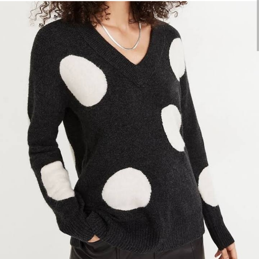 MADEWELL | grey/cream sweater | long sleeve | XS